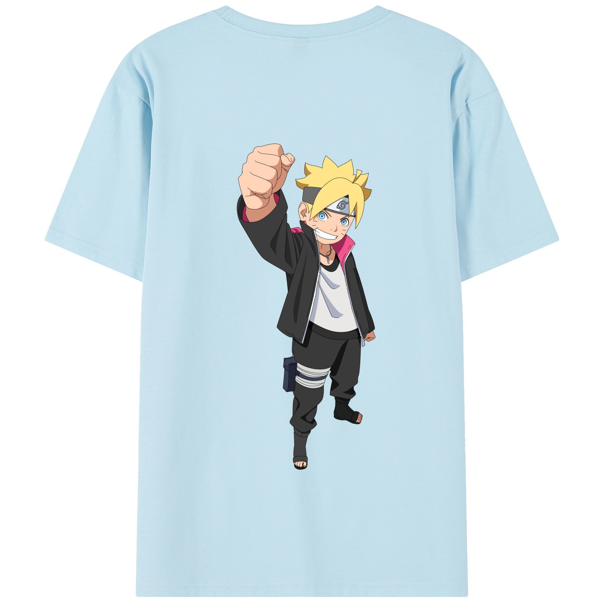 （画像用） NARUTO -ナルト- うずまき ボルト Uzumaki Boruto 綿100％半袖Tシャツ（背面プリント）